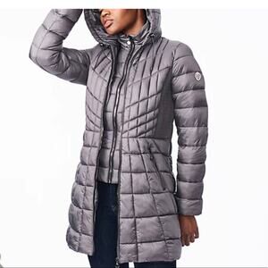 NWT Bernardo Hooded Packable Puffer Coat Charcoal XS